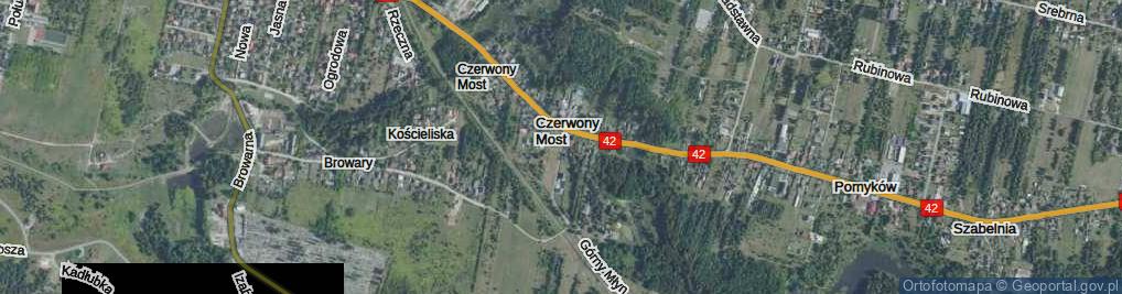 Zdjęcie satelitarne Czerwony Most most.